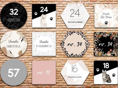 Huisnummerbord met eigen ontwerp, Huis en Inrichting, Woonaccessoires | Schilderijen, Tekeningen en Foto's, Nieuw