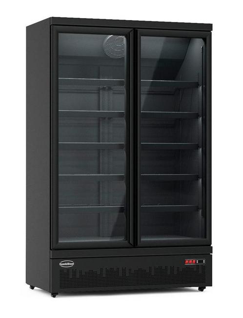 vrieskast 2 glazen deuren | zwart | -18/-22°C | 200(h)x71.., Zakelijke goederen, Horeca | Keukenapparatuur, Verzenden