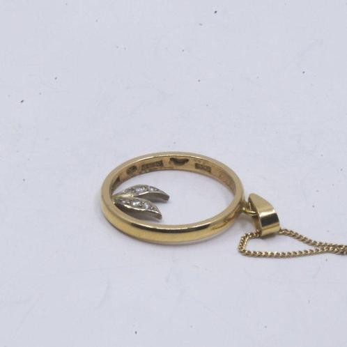 Halsketting - 18 karaat Geel goud - 0.08ct. tw. Diamant, Sieraden, Tassen en Uiterlijk, Kettingen