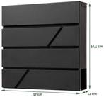 2dekans | BRASQ Deluxe Brievenbus Zwart 37,5 x 36,5 x 11 cm, Tuin en Terras, Brievenbussen, Ophalen of Verzenden, Zo goed als nieuw