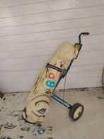 Vintage Mizuno leren cartbag met diverse clubs en trolley, Verzamelen, Nieuw