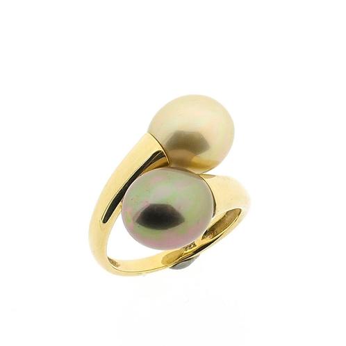8 Krt. Ring met kunst parels (tijdloos, parel ring), Sieraden, Tassen en Uiterlijk, Antieke sieraden, Met edelsteen, Goud, Ophalen of Verzenden