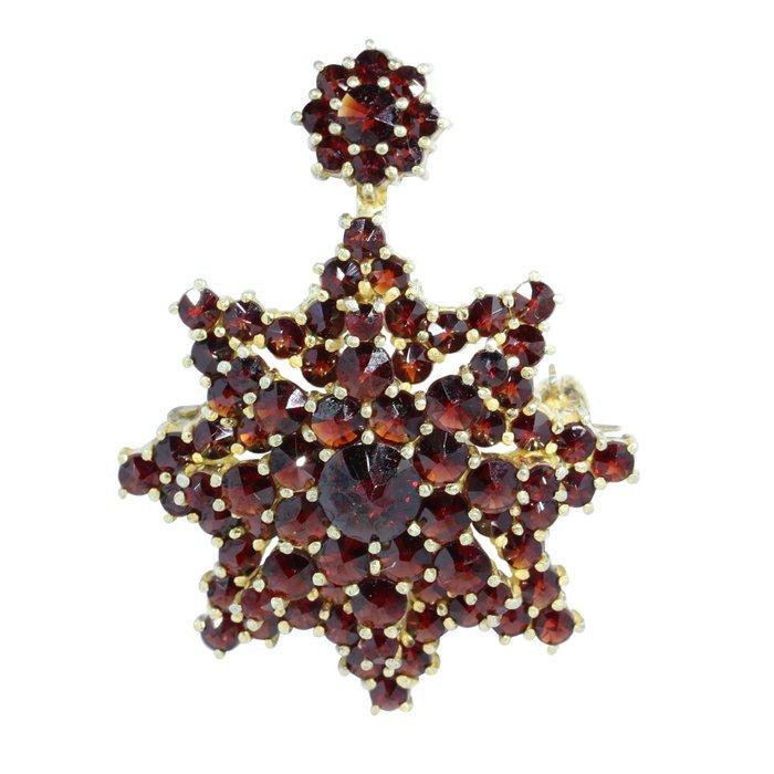 Zonder Minimumprijs - Hanger Goud gevuld - Garnet, Vintage, Sieraden, Tassen en Uiterlijk, Antieke sieraden