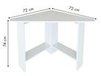Hoekbureau - houten bureau - 102x72x74 cm - wit, Huis en Inrichting, Bureaus, Ophalen of Verzenden, Nieuw