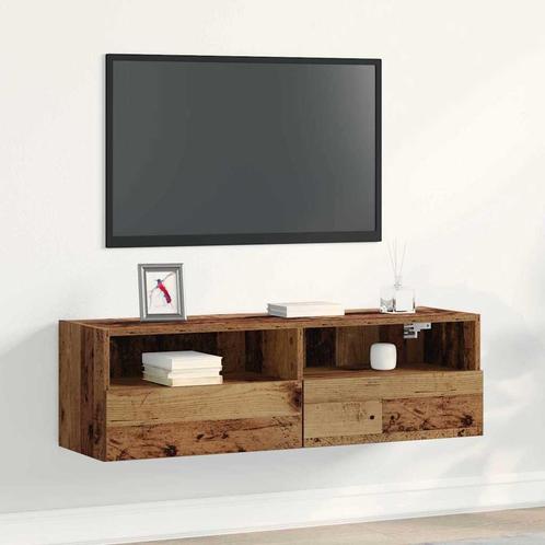 vidaXL TV Wandkast Oud hout 100 x 30 x 30 cm Bewerkt hout, Huis en Inrichting, Kasten | Televisiemeubels, Nieuw, Minder dan 50 cm