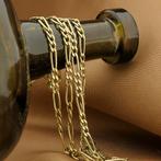 Gouden Figaro schakel ketting | 50,5 cm (heren ketting), Sieraden, Tassen en Uiterlijk, Kettingen, Ophalen of Verzenden, Gebruikt