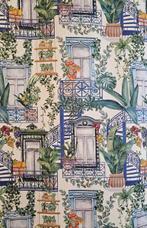 300x280cm! Classic Design stof met bloemrijke balkons en