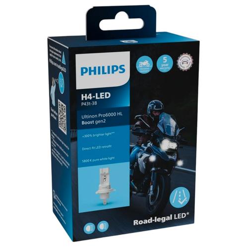 Philips H4 LED Ultinon Pro6000 Boost Gen2 Motorfiets Koplamp, Motoren, Tuning en Styling, Verzenden