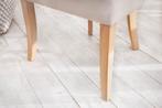 Elegante stoel CASTLE beige linnen stof landelijke stijl met, Huis en Inrichting, Stoelen, Ophalen of Verzenden, Nieuw