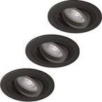 Set van 3 inbouwspots Veneto zwart + LED spots GU10 Lybardo, Verzenden, Nieuw