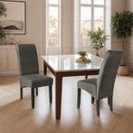 Eetkamerstoel, ergonomisch, massief hardhout - grijs gemarme, Huis en Inrichting, Stoelen, Verzenden, Nieuw