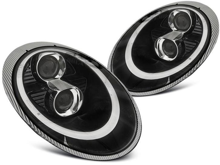 Koplampen Tube Lights | Porsche 911 (997) 2004-2009 -h7-zwar, Auto-onderdelen, Verlichting, Nieuw, Porsche, Verzenden
