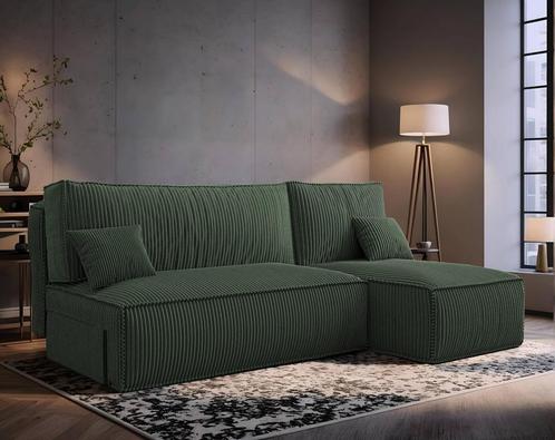 Slaapbank Ribstof Karlito Groen | Universeel | €399,-, Huis en Inrichting, Slaapkamer | Slaapbanken, Overige maten, Overige maten
