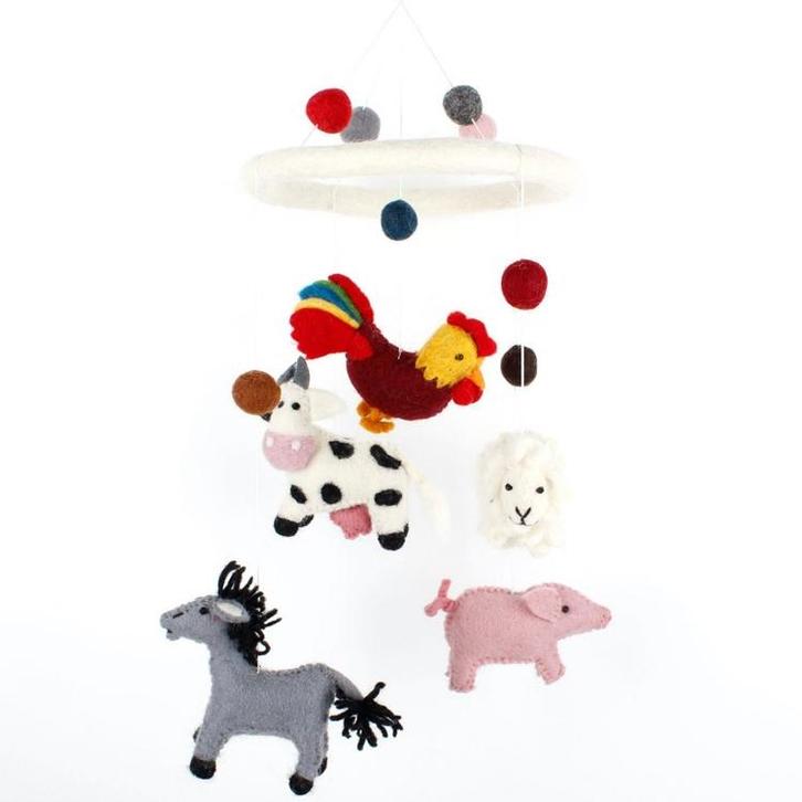 Vilten mobiel Boerderij Dieren - 19x50cm NIEUW, Kinderen en Baby's, Kinderkamer | Inrichting en Decoratie, Nieuw, Ophalen of Verzenden