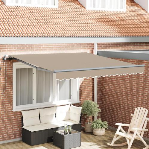 vidaXL Automatische Inklapbare Luifel Beige 350x250 cm, Tuin en Terras, Zonneschermen, Nieuw, Verzenden