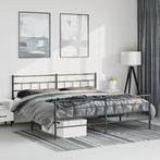 vidaXL Bedframe met hoofd- en voeteneinde metaal zwart, Huis en Inrichting, Slaapkamer | Bedden, Verzenden, Zwart, Metaal, Nieuw