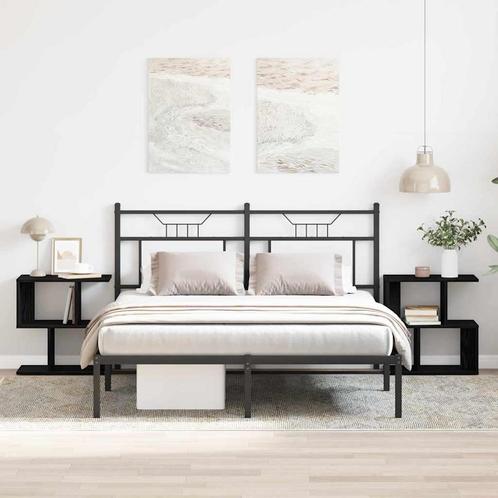 vidaXL Nachtkastjes 2 st 50x30x51,5 cm bewerkt hout zwart, Huis en Inrichting, Slaapkamer | Nachtkastjes, Nieuw, Minder dan 45 cm