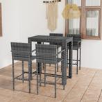 vidaXL 5-delige Tuinbarset met armleuningen poly rattan, Verzenden, Nieuw, Rotan, 5 zitplaatsen