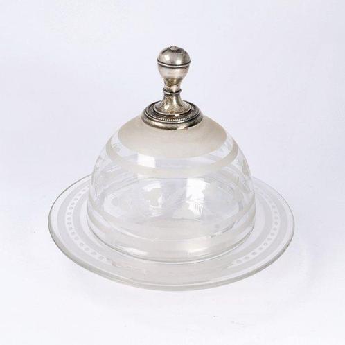 Boterschotel met cloche Art Nouveau - Boterschotel (2) -, Antiek en Kunst, Antiek | Goud en Zilver