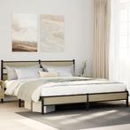 vidaXL Bedframe zonder matras metaal sonoma eikenkleurig, Eenpersoons, Bruin, Verzenden, Nieuw