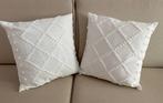 Elegante set kussens met flock-gehamerde ruitmotieven -, Antiek en Kunst