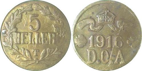 5 Heller 1916 T Lichtenrader Praegung Jn723, Postzegels en Munten, Munten | Europa | Niet-Euromunten, Verzenden