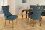 Barokke stoel CASTLE DELUXE benzine fluweel goud roestvrij, Huis en Inrichting, Stoelen, Ophalen of Verzenden, Nieuw