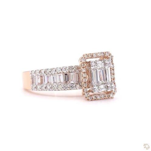 Ring - 14 karaat Roségoud - 1.34ct. tw. Diamant (Natuurlijk), Sieraden, Tassen en Uiterlijk, Ringen