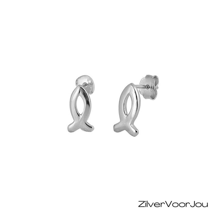 925 zilveren christelijke vis oorstekers, Sieraden, Tassen en Uiterlijk, Oorbellen, Nieuw, Verzenden