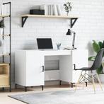 vidaXL Bureau 140x50x75 cm bewerkt hout hoogglans wit, Verzenden, Nieuw