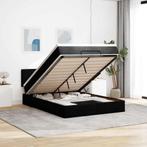 vidaXL Bed met matras 140x200 cm stof zwart, Huis en Inrichting, Slaapkamer | Bedden, Verzenden, Zwart, 140 cm, 200 cm