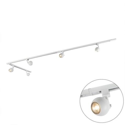 Modern railsysteem met 5 spots wit 1-fase  - Iconic Gissi, Huis en Inrichting, Lampen | Spots, Nieuw, Overige materialen