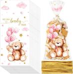 Pak met 25 cellofaan zakjes We can Bearly Wait roze, Verzenden, Nieuw, Feestartikel, Geboorte of Huwelijk