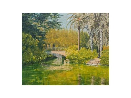 Francesc Peiro Martin (1912-2002) - Bridge in the botanical, Antiek en Kunst, Kunst | Schilderijen | Klassiek