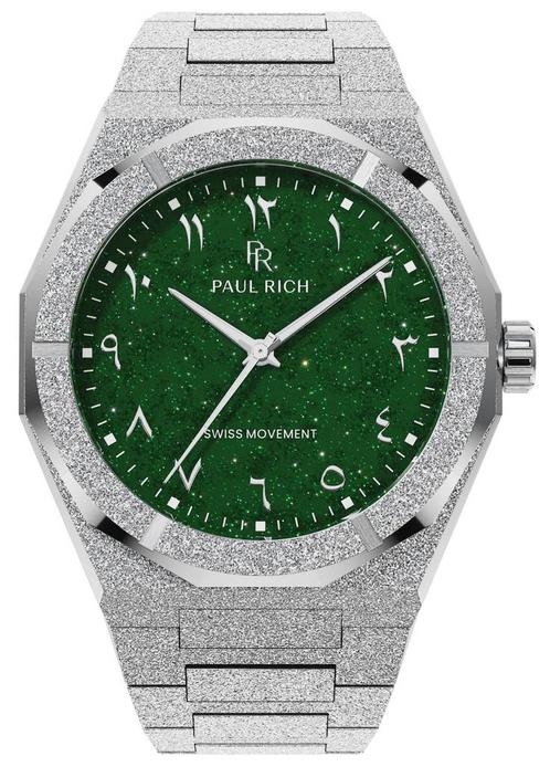 Paul Rich Frosted Star Dust II Emerald Mirage Arabic Silver, Sieraden, Tassen en Uiterlijk, Horloges | Heren, Staal, Nieuw, Staal