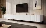 Meubella | TV-Meubel wit 300cm hotel chique lamellen, Huis en Inrichting, Kasten | Televisiemeubels, Overige materialen, Verzenden