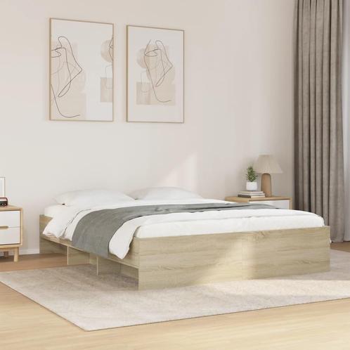 vidaXL Bedframe zonder matras hout sonoma eikenkleurig, Huis en Inrichting, Slaapkamer | Bedden, 160 cm, 200 cm, Bruin, Tweepersoons