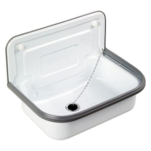 Uitstortgootsteen Differnz 50x33cm met Afvoerstop Wit, Doe-het-zelf en Verbouw, Sanitair, Overige typen, Nieuw, Ophalen of Verzenden