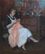 Jacques Weismann (1878-1962) - Interieur met breiende dame