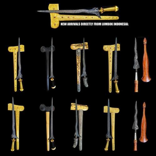 4 Keris, kris en tombak - kris, keris - krissen - tombak, Antiek en Kunst, Kunst | Niet-Westerse kunst, Ophalen of Verzenden