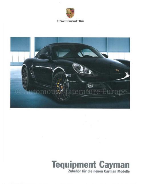 2010 PORSCHE CAYMAN TEQUIPMENT BROCHURE DUITS, Boeken, Auto's | Folders en Tijdschriften, Porsche