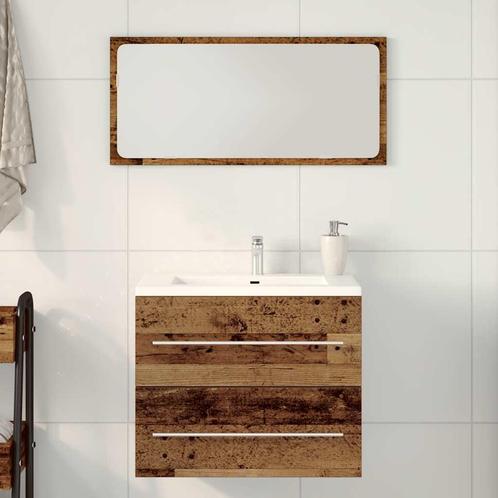 vidaXL Wastafelmeubel 60x38,5x48 cm spaanplaat oud hout, Huis en Inrichting, Badkamer | Badkamermeubels, Nieuw, Minder dan 100 cm