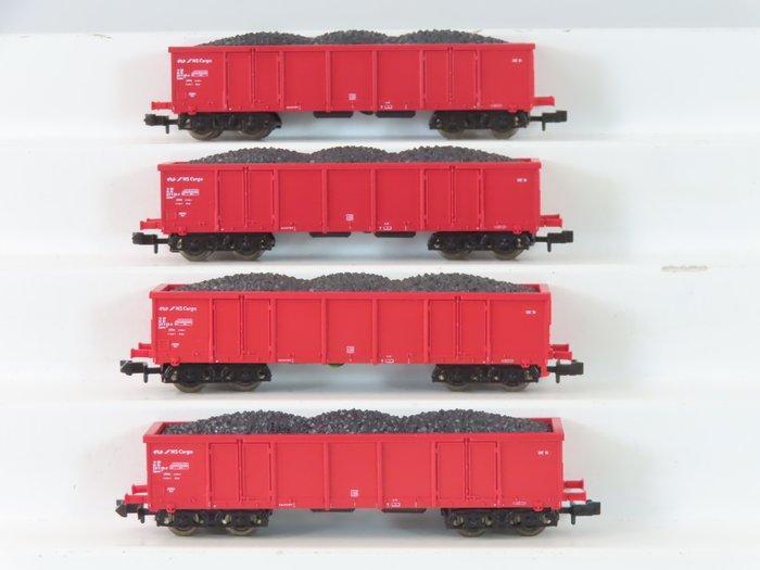 Roco N - 25258 - Modeltrein goederenwagon (4) - 4x 4-assige, Hobby en Vrije tijd, Modeltreinen | N-Spoor