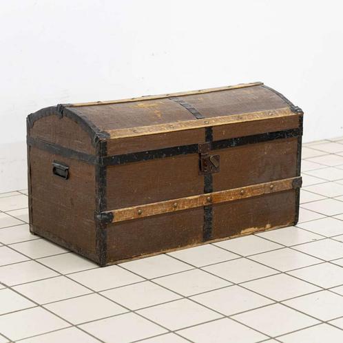 Vintage Ronde Reiskist, Huis en Inrichting, Woonaccessoires | Kisten, Ophalen of Verzenden