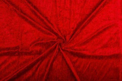 Velours stof – Rood, Hobby en Vrije tijd, Stoffen en Lappen, 120 cm of meer, 200 cm of meer, Rood, Nieuw, Polyester, Ophalen of Verzenden
