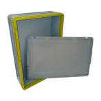 Stapelbak met Deksel 600×400×145 mm, Grijs/Groen PP, Nieuw -, Doe-het-zelf en Verbouw, Kratten en Dozen, 40 tot 60 cm, 50 tot 75 cm