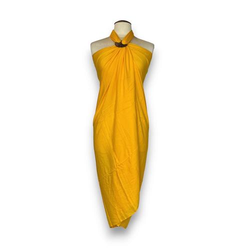 Sarong / pareo - Strandkleding wikkelrok - Geel, Kleding | Dames, Badmode en Zwemkleding, Nieuw, Ophalen of Verzenden