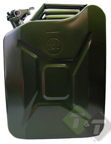 Jerrycan 20 Liter Staal - Jerry Can - Vloeistof Kan - Benzin, Auto diversen, Overige Auto diversen, Ophalen of Verzenden