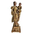 Beeld, Madonna met kind - 45.5 cm - Polychroom hout, Antiek en Kunst