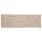 vidaXL Tapijt Natuurlijk en wit 60 x 250 cm Jute, Verzenden, Nieuw, Bruin